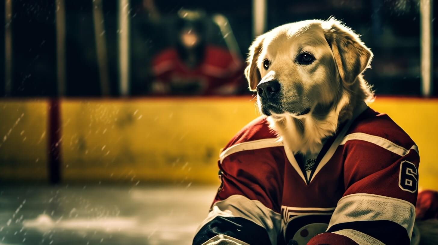 ice hockey fan dog